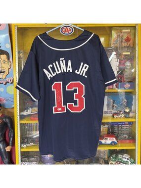 Ronald Acuna Jr  Signed Auto Custom Jersey autograph certified Becket COA